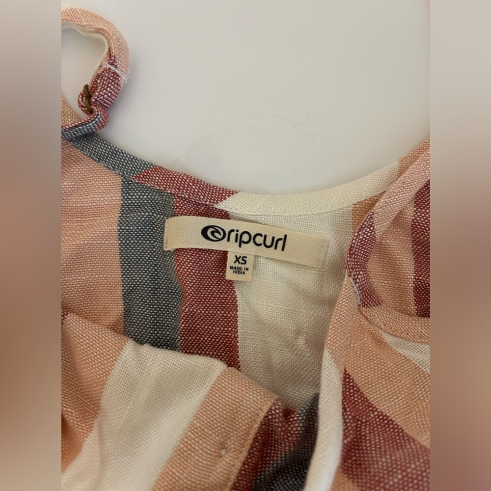 Rip Curl Striped Midi Dress in Cream, Pink, Blue and Rust - Picture 2 of 4
